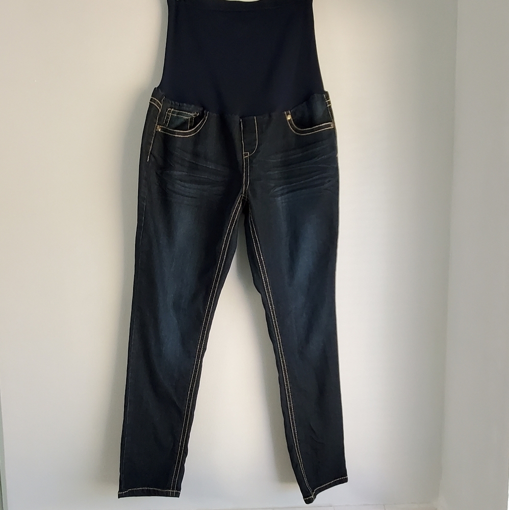 New Recruit Maternity | Denim Stitched Cropped Jeans